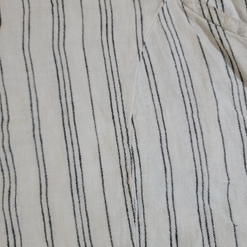 Esmara Linen Sleeveless Striped Midi Dress - White and Gray Size 8 - Picture 9 of 16